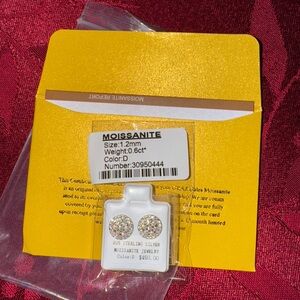 Moissanite Sterling Silver 925 Screwback Earrings